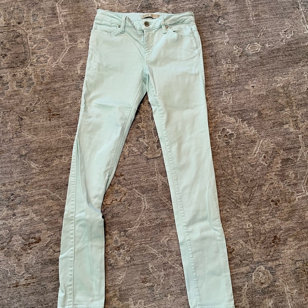 Zara Skinny Stretch Pants Jeggings Denim Z1975 premium Mint Green LN